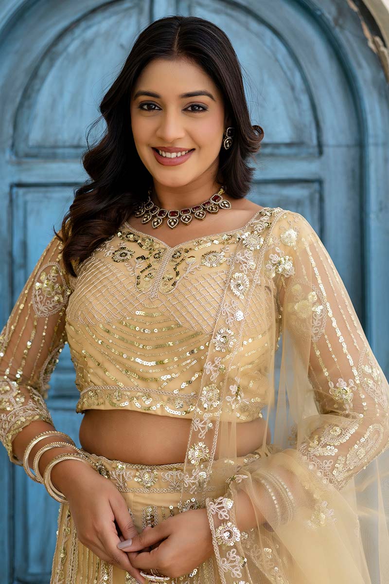 Cream Heritage Lehenga Choli | Grand Wedding Collection PR