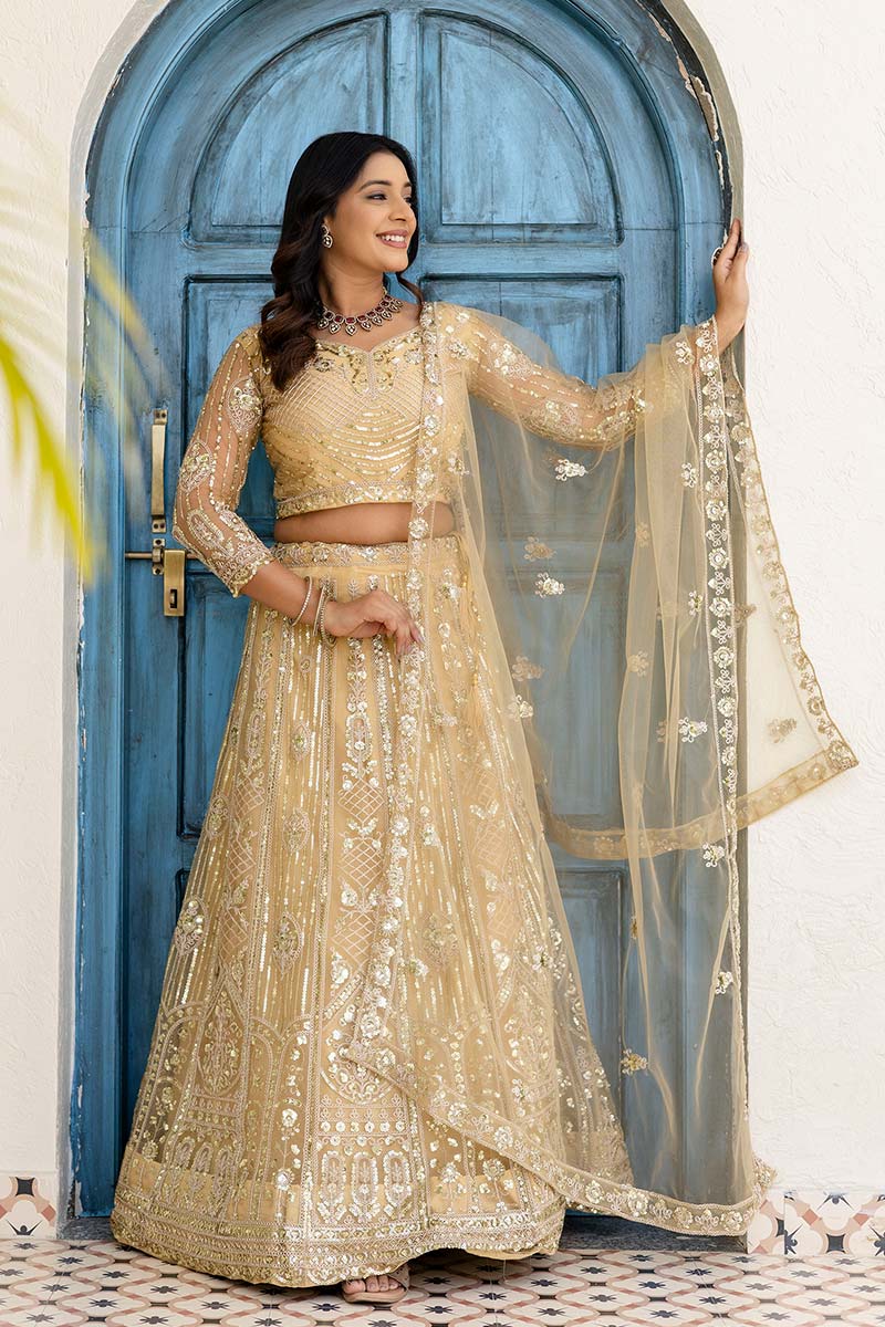 Cream Heritage Lehenga Choli | Grand Wedding Collection PR