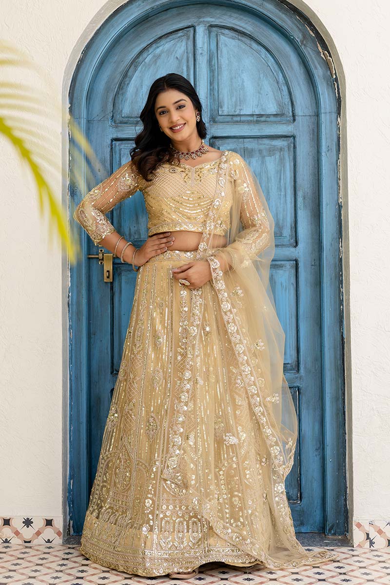 Cream Heritage Lehenga Choli | Grand Wedding Collection PR