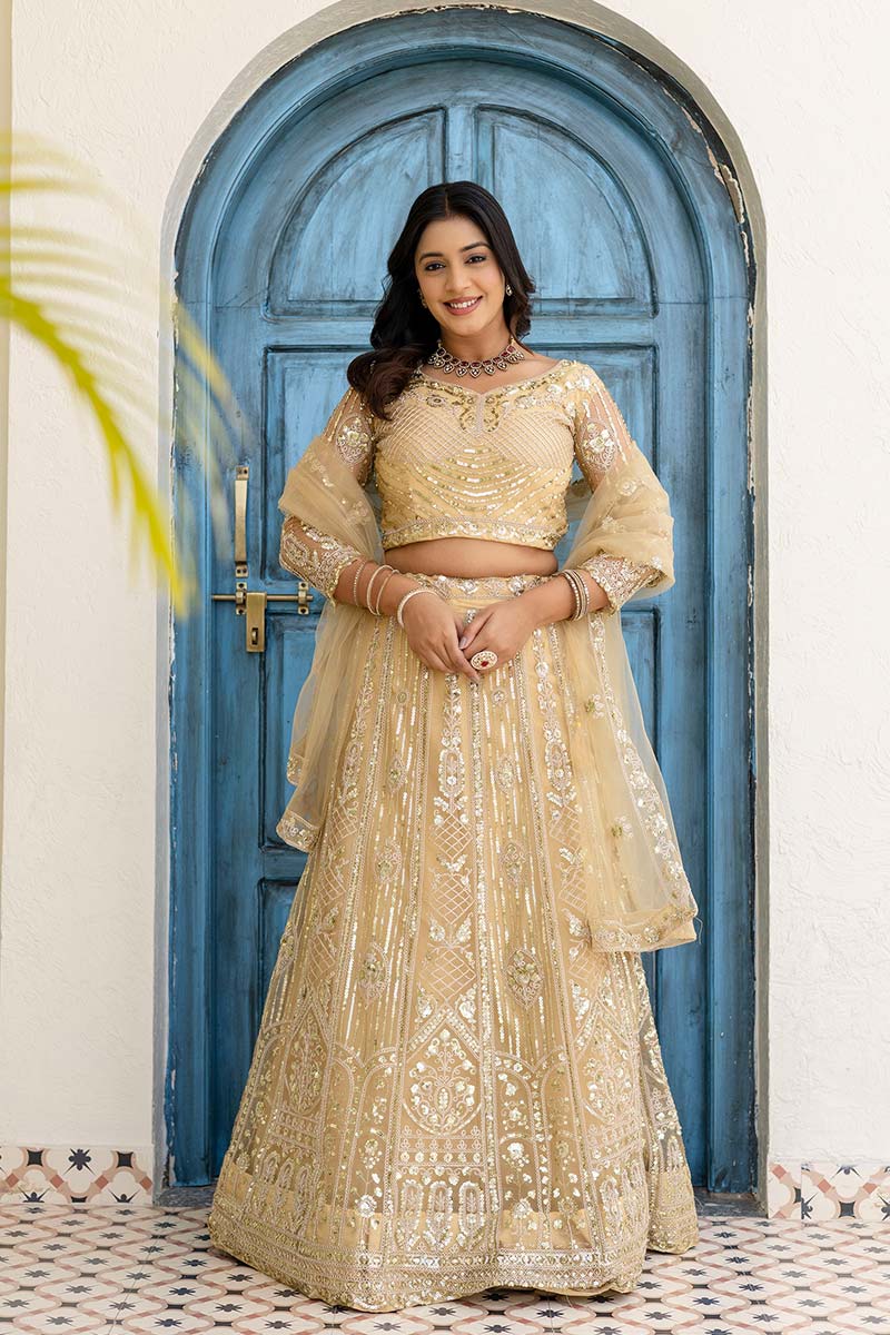 Cream Heritage Lehenga Choli | Grand Wedding Collection PR