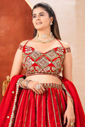 Royal Red Wedding Lehenga UK | Gold Embroidered Festive Wear PR