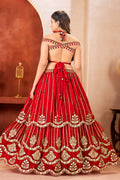 Royal Red Wedding Lehenga UK | Gold Embroidered Festive Wear PR