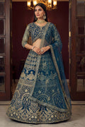 Navy Blue Premium Embroidered Function wear Lehenga Choli UK PR
