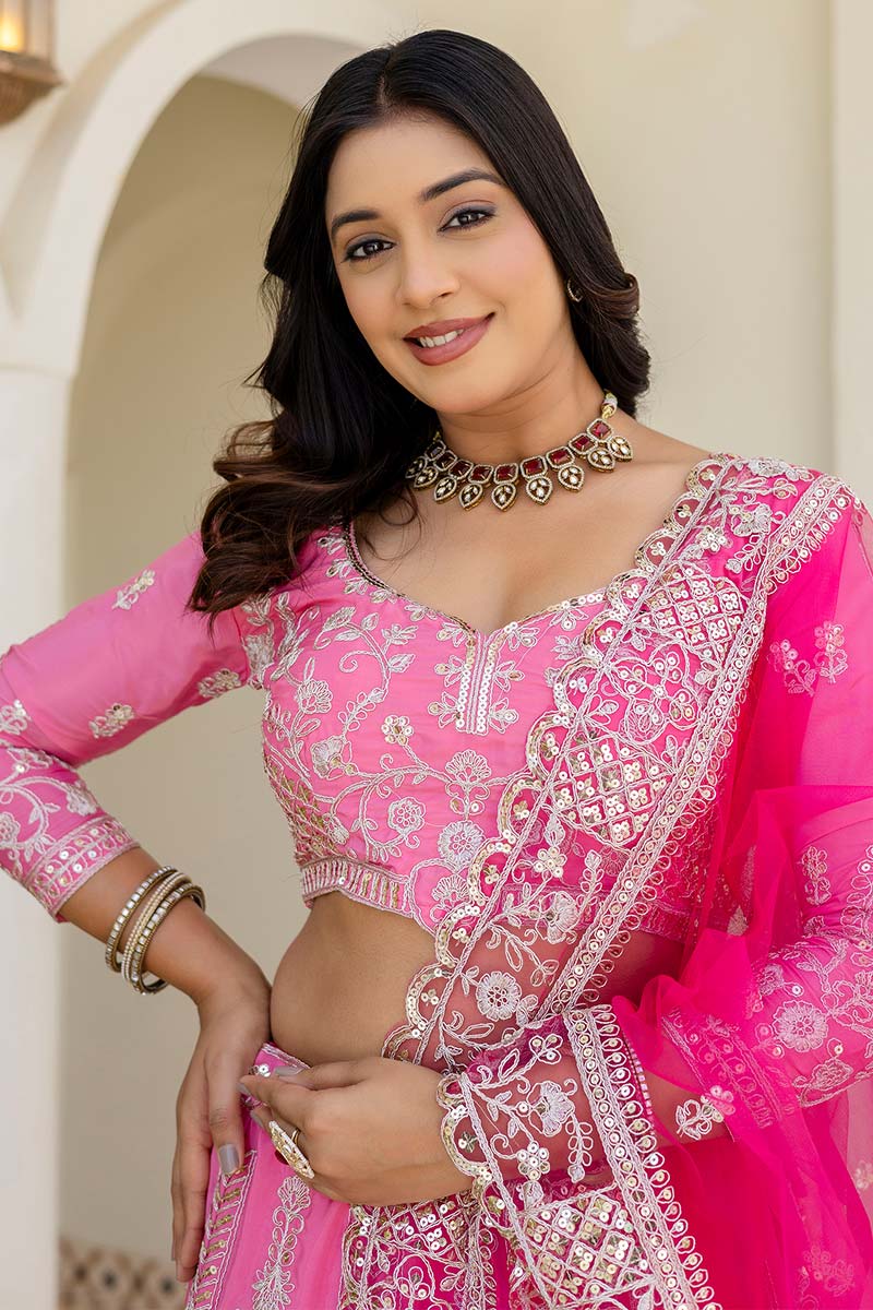 Baby Pink Wedding Lehenga UK | Heavy Zari Work PR