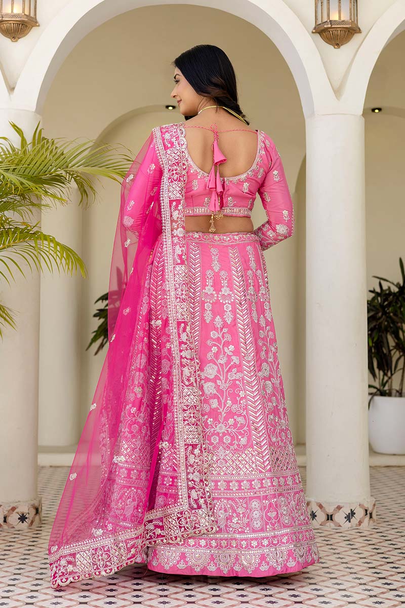 Baby Pink Wedding Lehenga UK | Heavy Zari Work PR