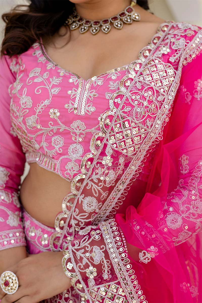Baby Pink Wedding Lehenga UK | Heavy Zari Work PR