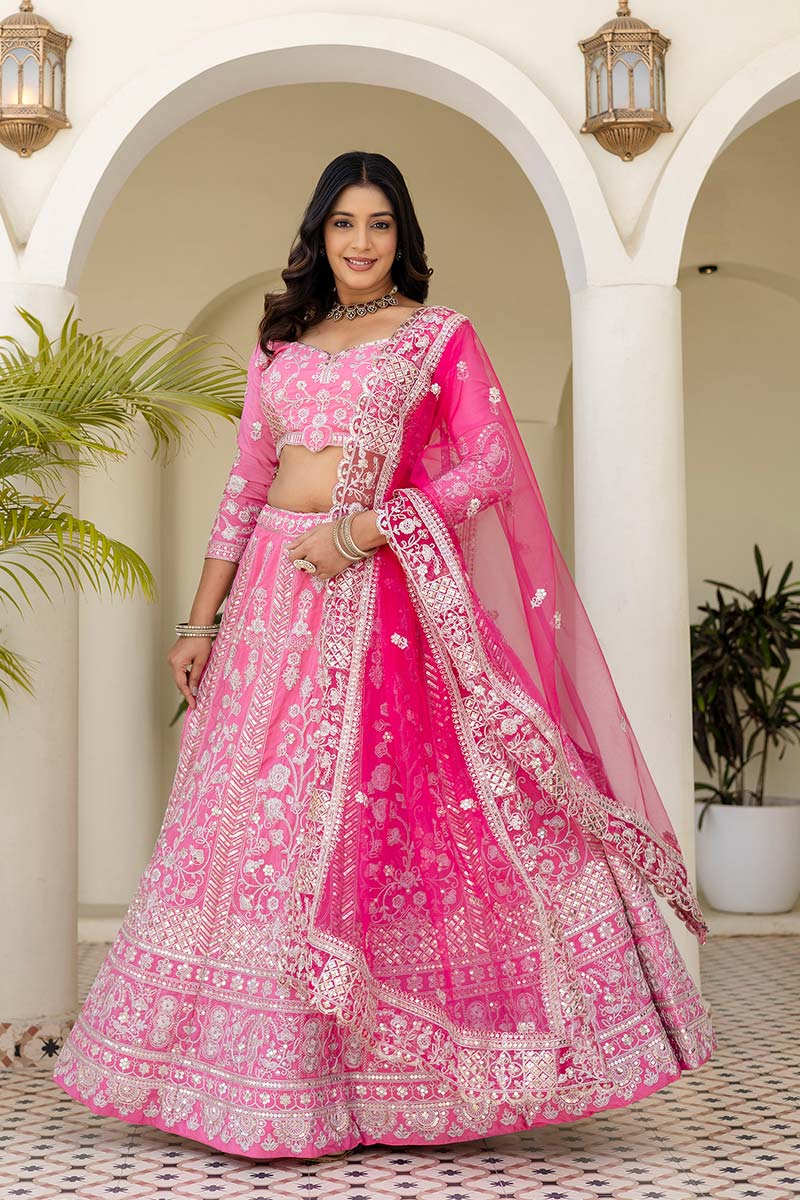 Baby Pink Wedding Lehenga UK | Heavy Zari Work PR