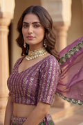 Green and Lavender Traditional Lehenga Set UK | Designer Look PR