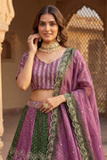 Green and Lavender Traditional Lehenga Set UK | Designer Look PR