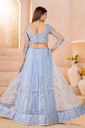 Sky Blue Festive Wedding Lehenga UK | Statement Embroidery Work PR