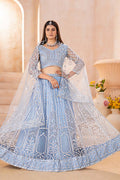 Sky Blue Festive Wedding Lehenga UK | Statement Embroidery Work PR