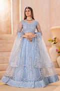 Sky Blue Festive Wedding Lehenga UK | Statement Embroidery Work PR