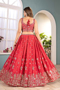 Orange Wedding Lehenga UK | Gold Embroidered Wedding Set PR