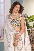 White Scarlet Wedding Lehenga | Heavy Gold Border & Dupatta PR