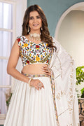White Scarlet Wedding Lehenga | Heavy Gold Border & Dupatta PR