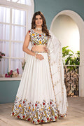 White Scarlet Wedding Lehenga | Heavy Gold Border & Dupatta PR
