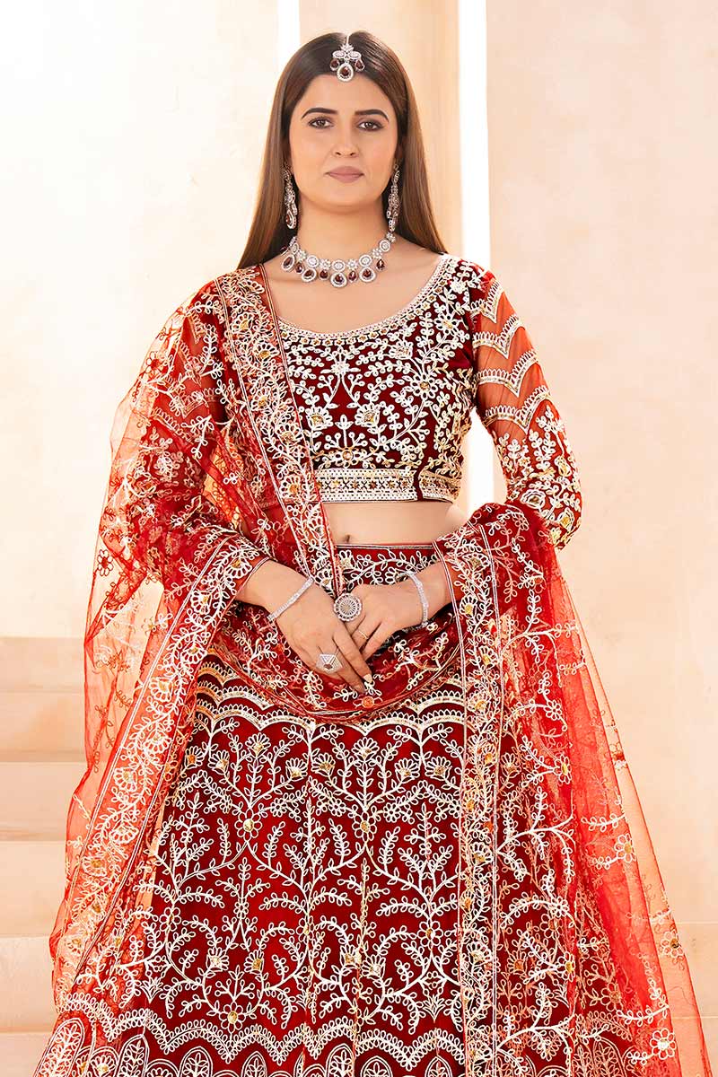 Orange Wedding Lehenga | Designer Indian Wedding Wear UK PR