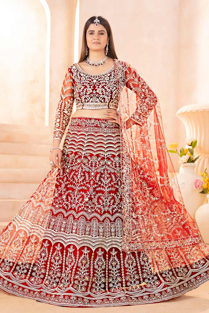 Orange Wedding Lehenga | Designer Indian Wedding Wear UK PR