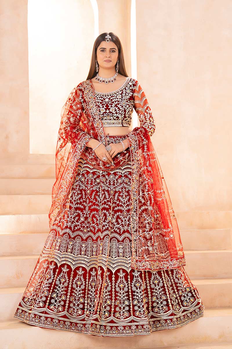 Orange Wedding Lehenga | Designer Indian Wedding Wear UK PR