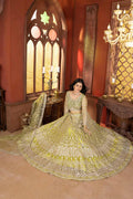 Parrot green Embroidered Border, Floral Motifs & Statement Dupatta PR