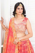 Orange Embroidered Lehenga UK | Orange festive & Party Wear Set PR