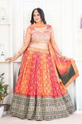 Orange Embroidered Lehenga UK | Orange festive & Party Wear Set PR