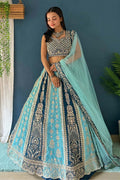 Blue Lehenga Choli UK | Floral Embroidered Designer Set PR