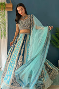 Blue Lehenga Choli UK | Floral Embroidered Designer Set PR