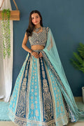 Blue Lehenga Choli UK | Floral Embroidered Designer Set PR