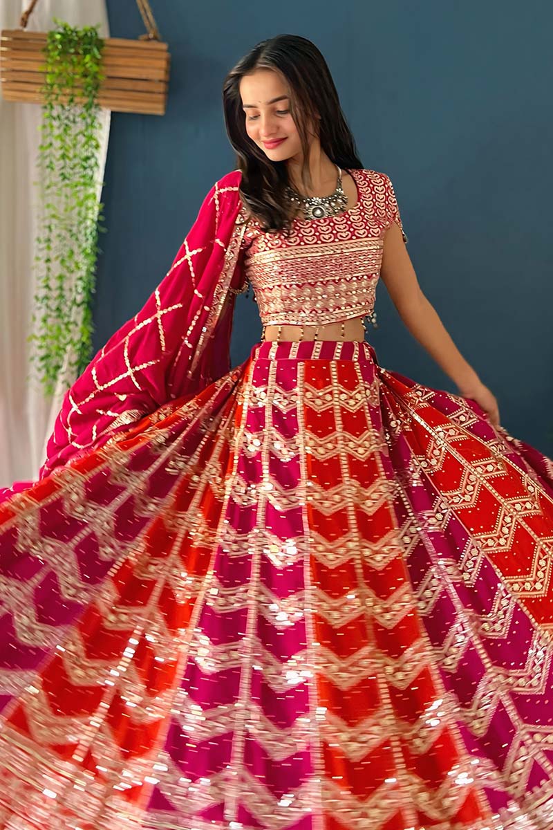 Designer Floral Maroon Lehenga Choli UK | Premium Festive Wear PR