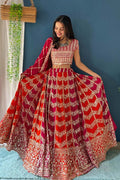 Designer Floral Maroon Lehenga Choli UK | Premium Festive Wear PR