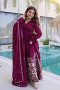Designer Emerald Green Wedding Guest Gown UK | Heavy Floral Hem Embroidery PR