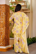 Yellow Floral Cambric Cotton Salwar Suit Set with Dupatta PR