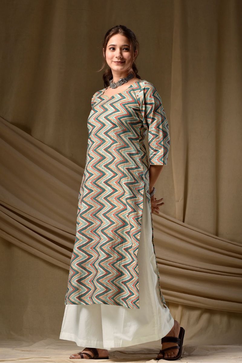 Multi Cambric Cotton Printed Kurti – Elegant Everyday Wear (Copy) PR