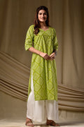 Green Cambric Cotton Printed Kurti – Elegant Everyday Wear PR
