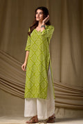 Green Cambric Cotton Printed Kurti – Elegant Everyday Wear PR