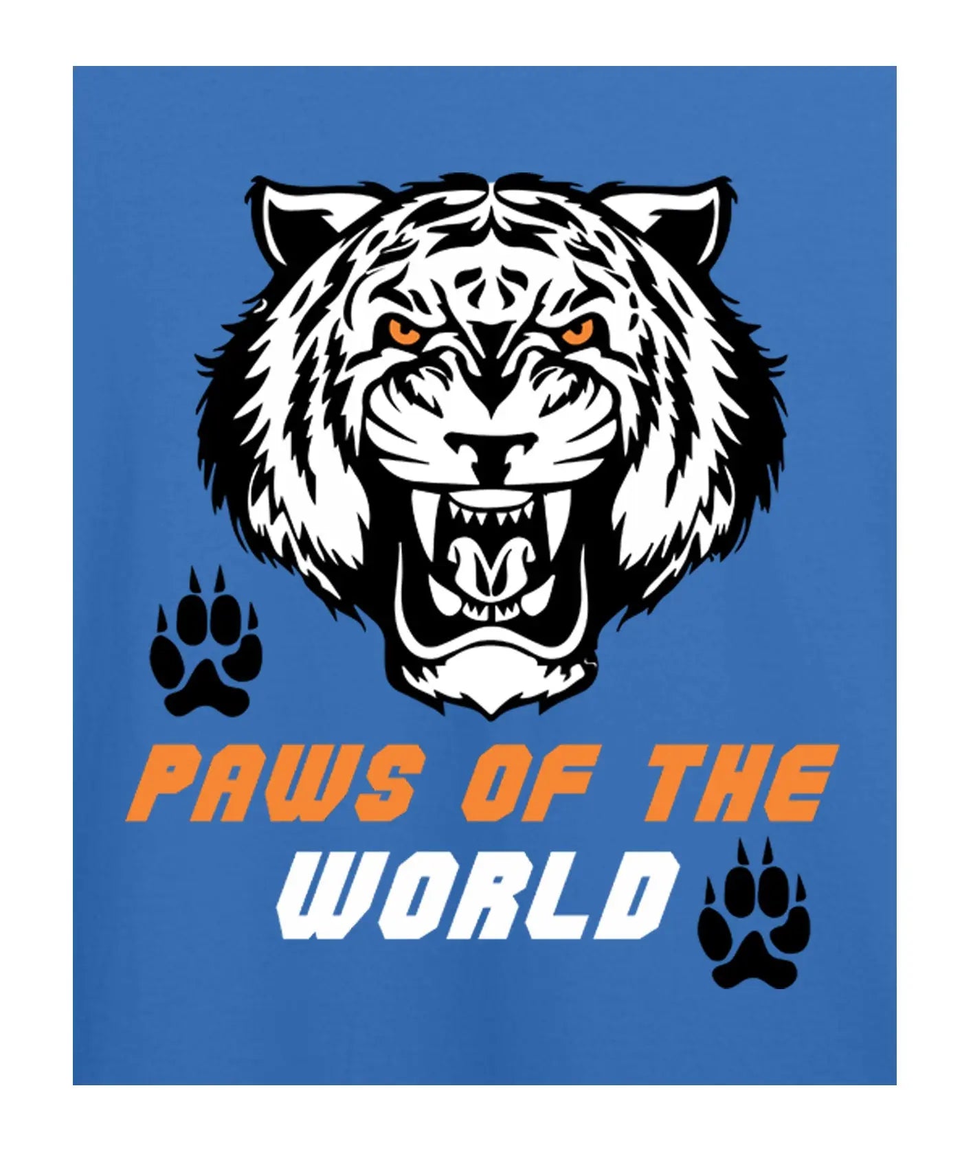 "Paws of the World" - Juniors Unisex T-Shirt –  Premium Round Neck - Electric Blue - 100% Cotton Offbeat