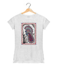 Peacock Art - Women’s T-Shirt –  Premium Round Neck - White Melange - 100% Cotton Offbeat