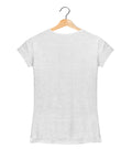 Peacock Art - Women’s T-Shirt –  Premium Round Neck - White Melange - 100% Cotton Offbeat