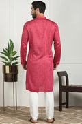 Pink Jacquard Kurta for Men – Festive & Formal Wear KSF
