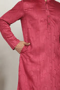 Pink Jacquard Kurta for Men – Festive & Formal Wear KSF