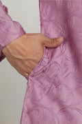 Pink Jacquard Kurta for Men – Festive & Formal Wear KSF