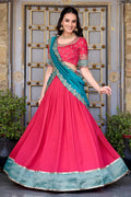 Pink bridal lehenga Choli Set with Dupatta – Classic Festive/Functionwear RTI