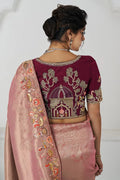 Pretty Pink Saree with Multi-Thread & Sequin Embroidery – Ideal for Weddings KSR