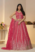 Pretty Pink Silk Wedding Lehenga with Intricate Paisley Embroidery KSR