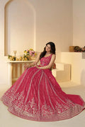 Pretty Pink Silk Wedding Lehenga with Intricate Paisley Embroidery KSR