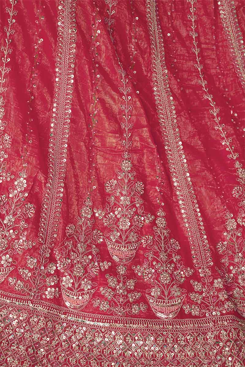 Pretty Pink Silk Wedding Lehenga with Intricate Paisley Embroidery KSR