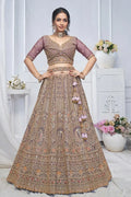 Purple Heavy Embroidered Bridal Lehenga with Mirror & Zari Detailing KSR