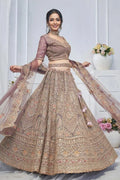 Purple Heavy Embroidered Bridal Lehenga with Mirror & Zari Detailing KSR