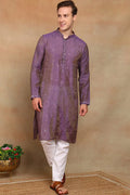 Purple Jacquard Kurta for Men – Festive & Formal Wear KSF